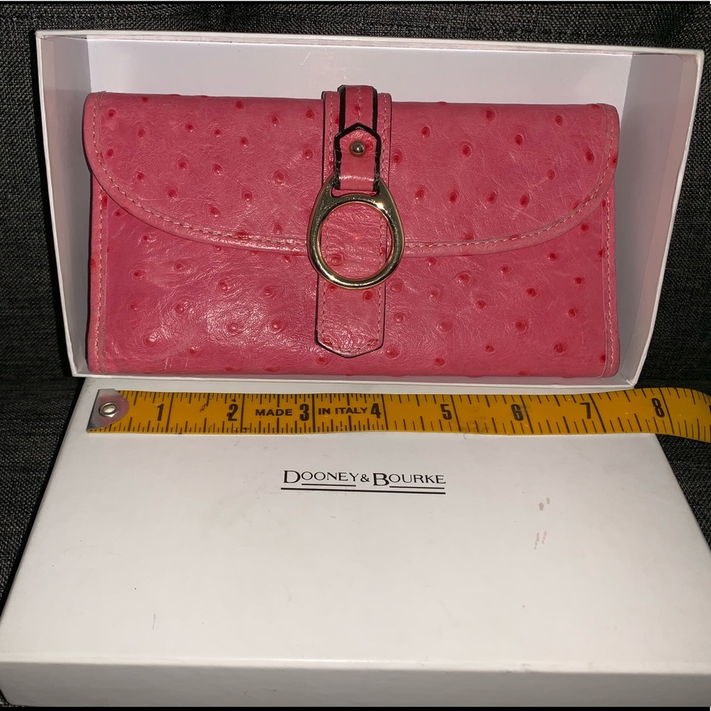 Authentic Pink Ostrich Dooney & Bourke wallet